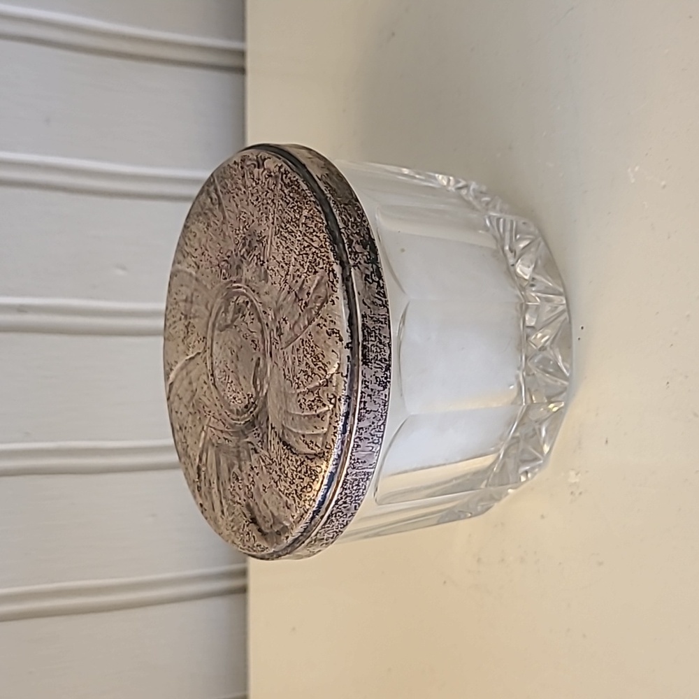 Vintage Towle Powder Dish With Sterling Lid Western Germany